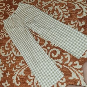 Reformation Franklin Beige Gingham pants size 2P